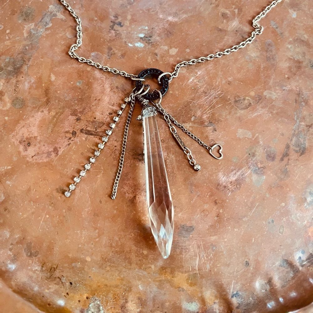 Crystal layered extra long necklace - Picture 4 of 5